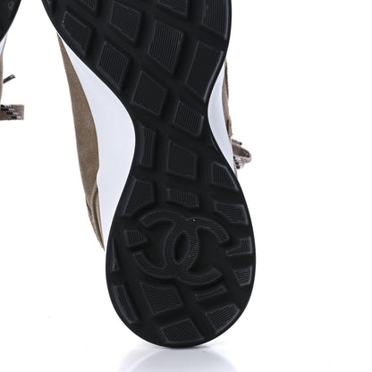 Chanel Suede Goatskin CC Sneakers 39.5 Dark Beige 6 of 9