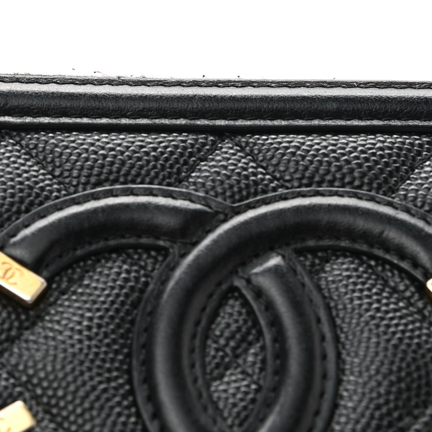 Caviar Quilted Medium Filigree Zip Around Wallet Black