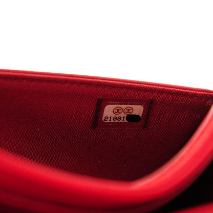 Chanel Lambskin Quilted Coco Boy Wallet On Chain WOC Red 8 of 8