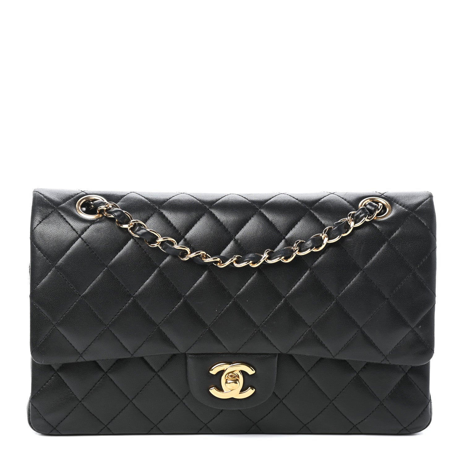Chanel Lambskin Quilted Medium Double Flap Black 1 of 10