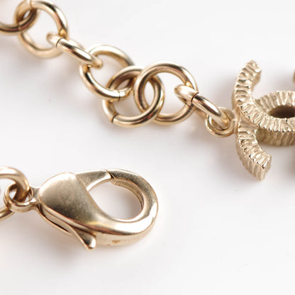 Chanel Irregular Pearl CC Triple Strand Necklace Light Gold 3 of 4