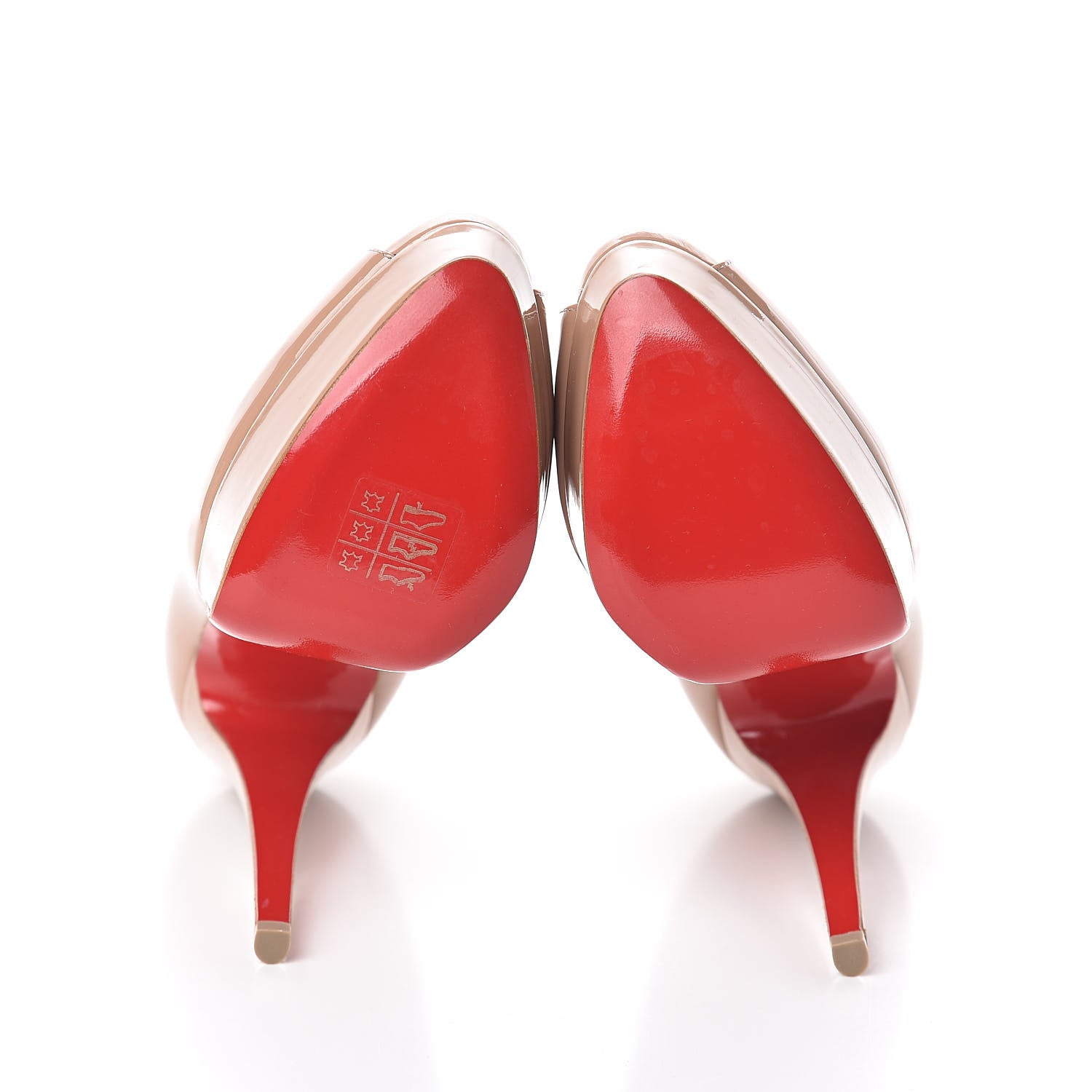 Christian Louboutin Patent Lady Peep 150 Pumps 36.5 Nude 7 of 7