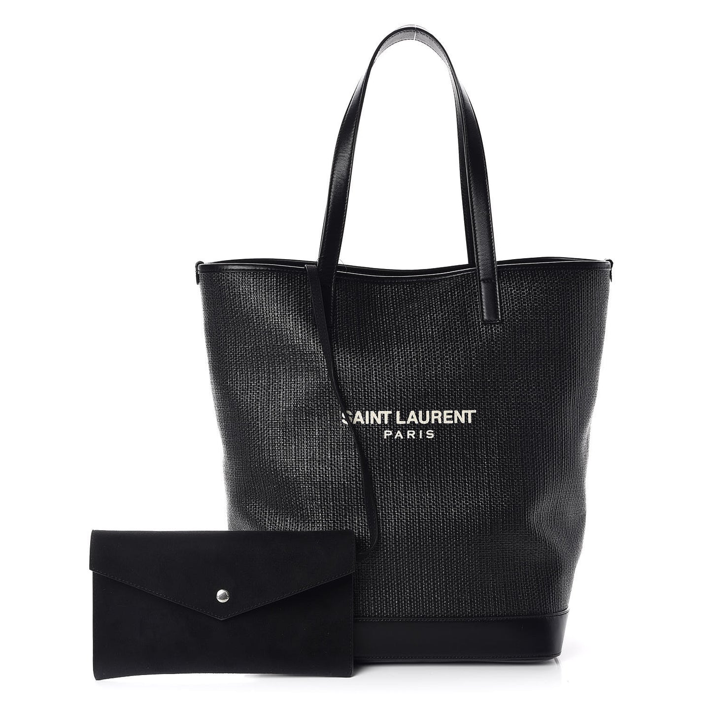 Linen Canvas Teddy Shopping Bag Black