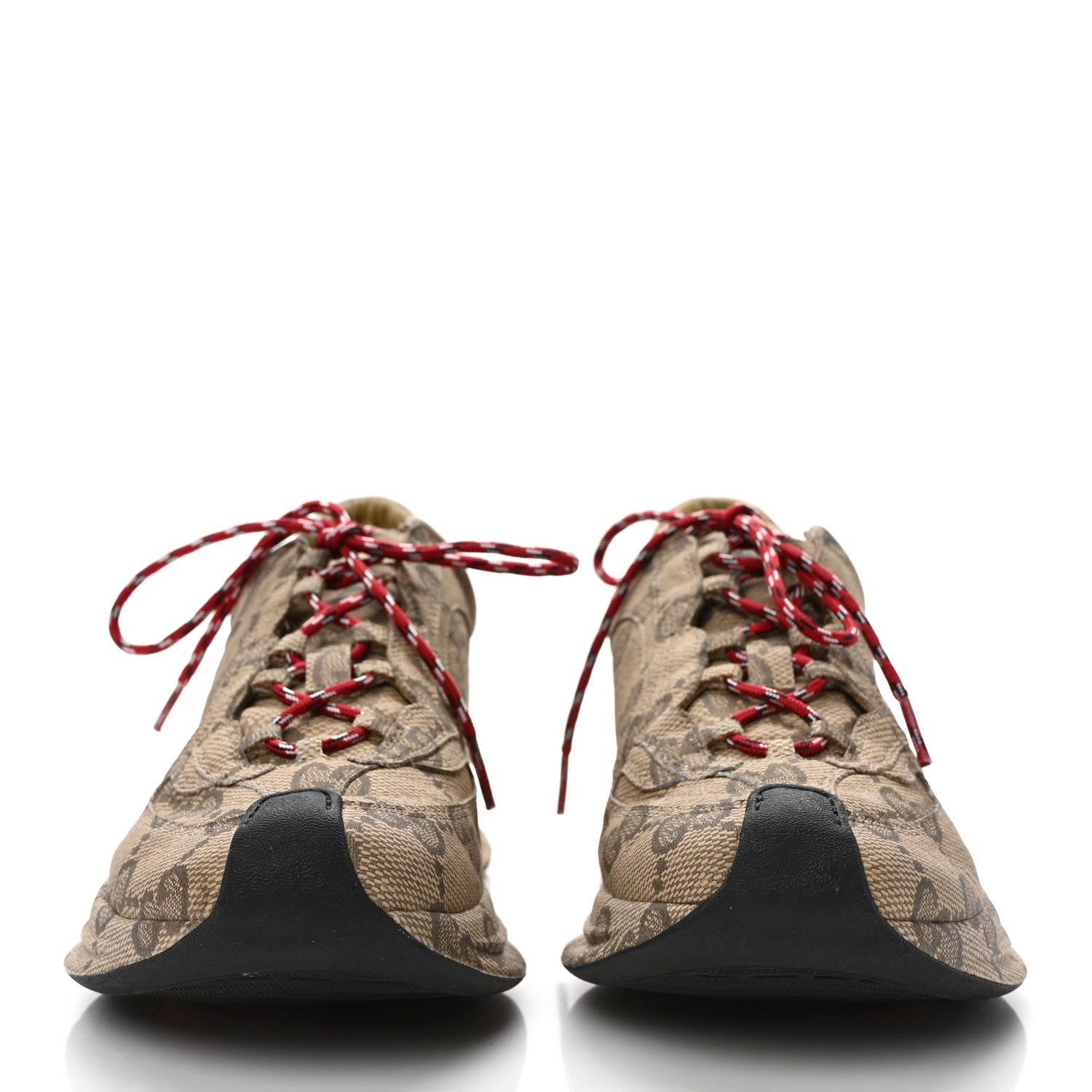 Gucci Ultralight Plume Calfskin Monogram Printed Mens Gucci Run Sneakers 8 Beige Ebony 2 of 10