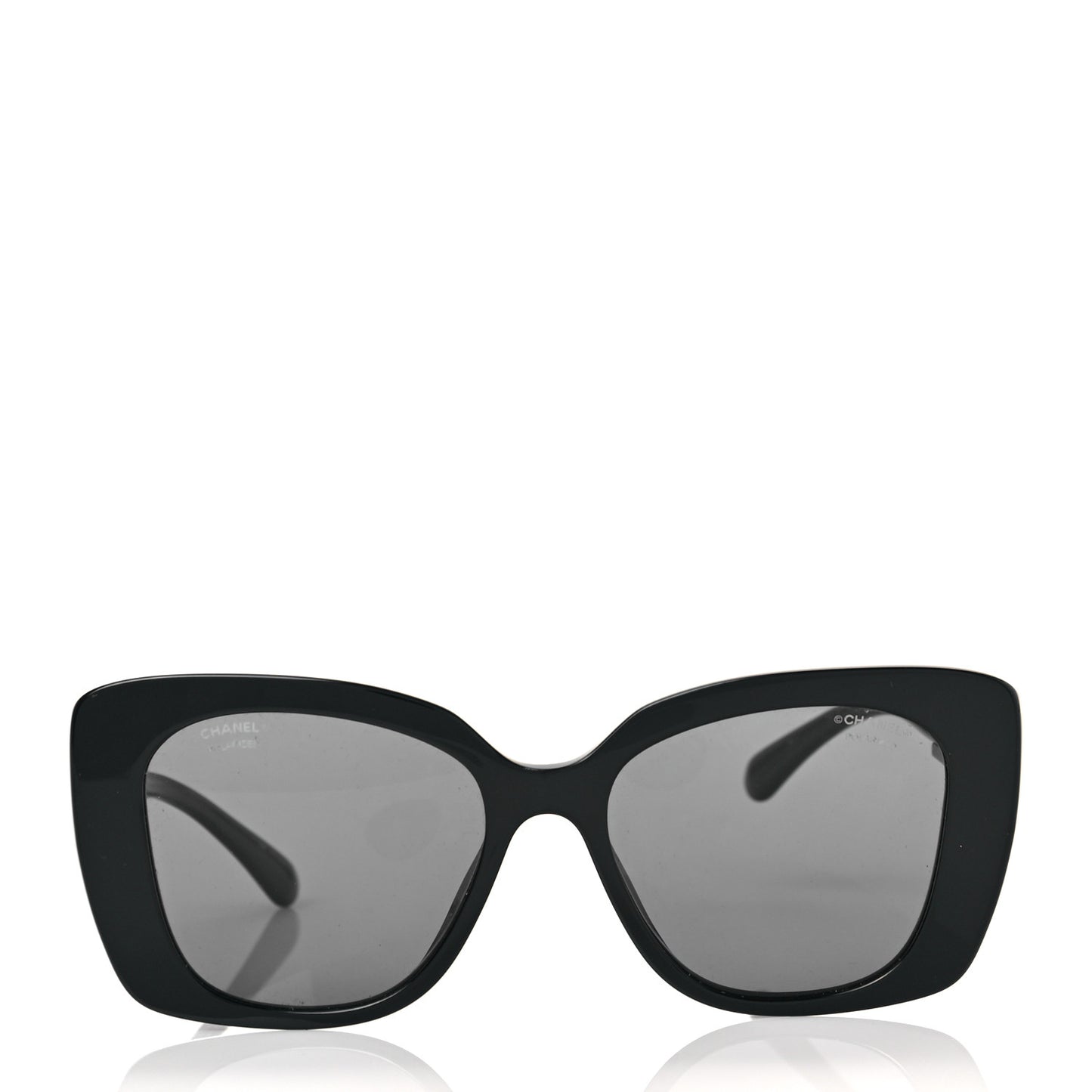 Acetate Strass Polarized Square Sunglasses 5422-B Black