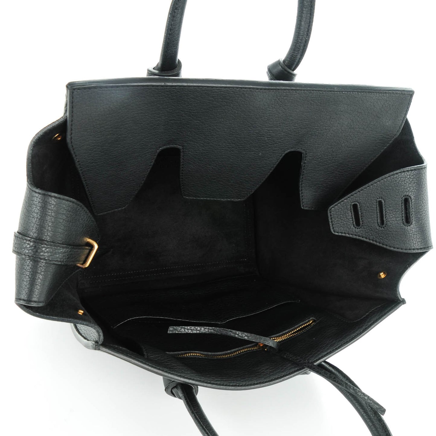 Crisped Calfskin Small Tie Knot Tote Black