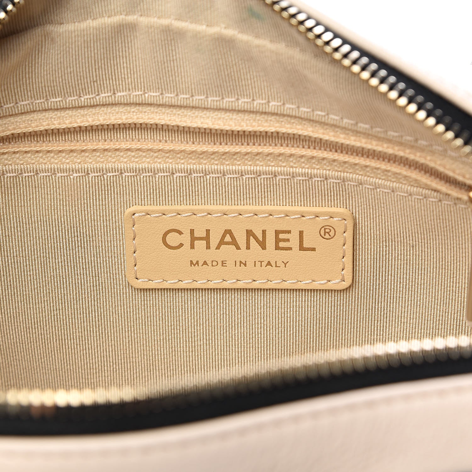 Chanel Goatskin Quilted Waist Bag Beige White Black 7 of 13