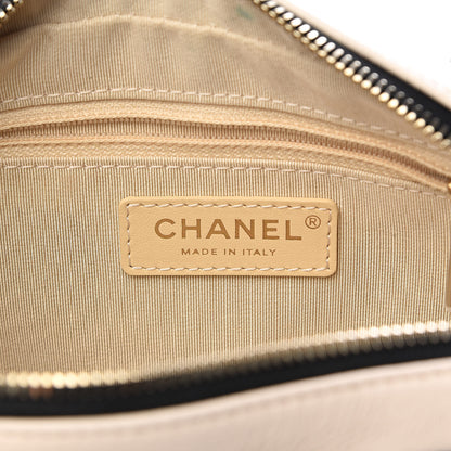 Chanel Goatskin Quilted Waist Bag Beige White Black 7 of 13