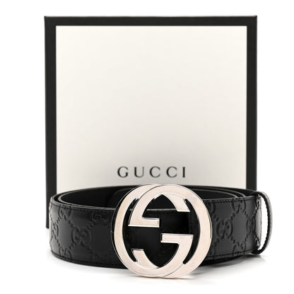 Gucci Guccissima Signature Interlocking G 40mm Belt 105 42 Black 8 of 8