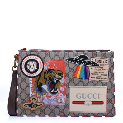 Gucci GG Supreme Monogram Courrier Documents Holder Beige New Acero 1 of 12