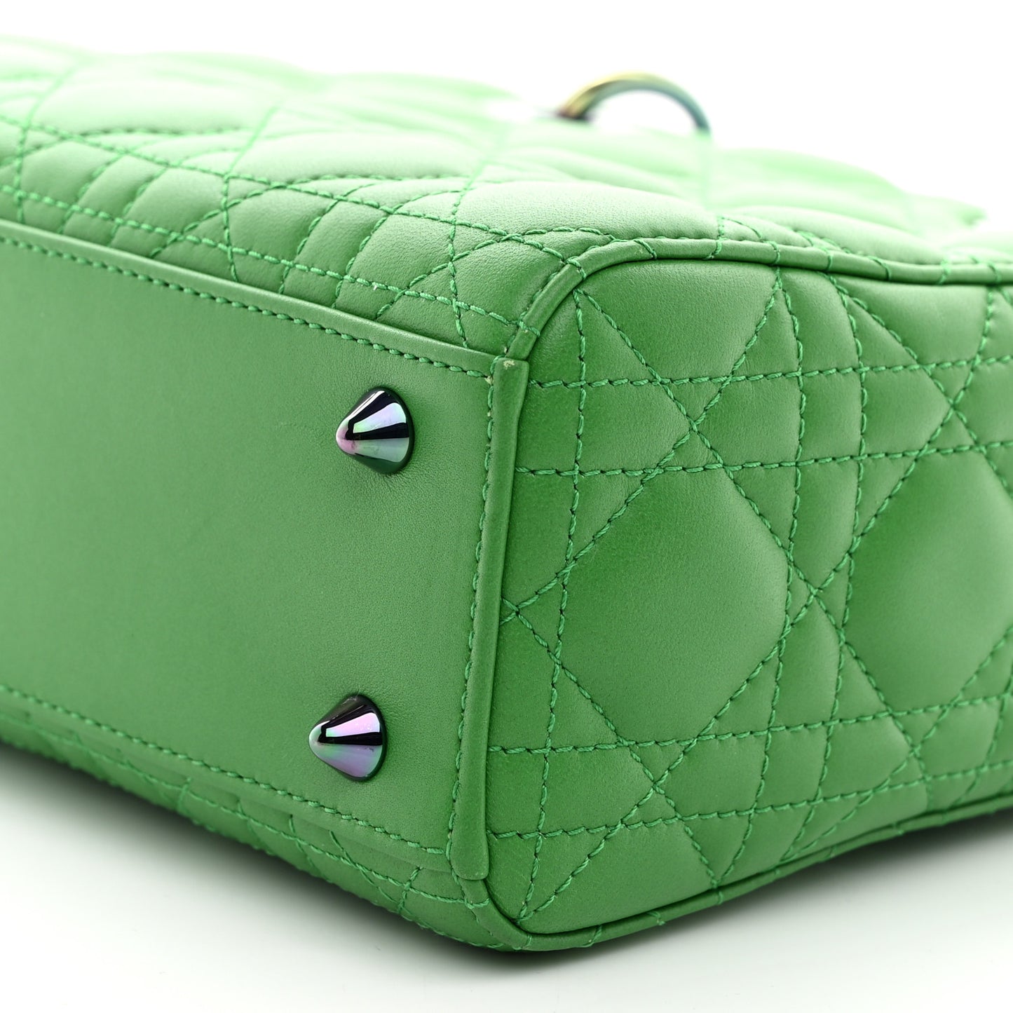 Lambskin Cannage Small Lady Dior Bright Green