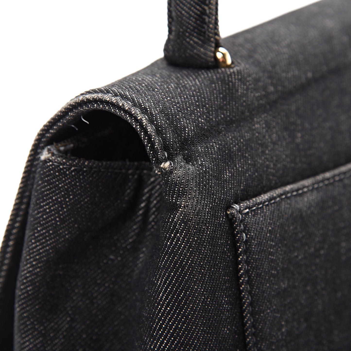 Denim Jumbo Kelly Flap Black