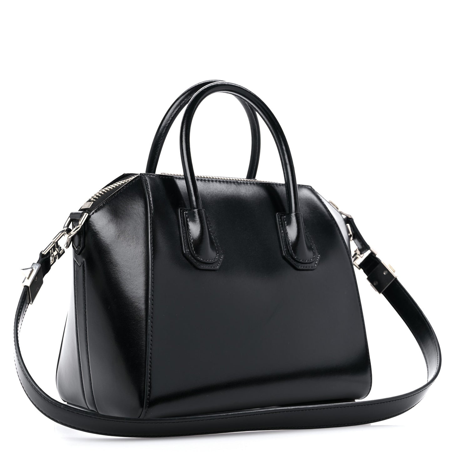 Shiny Lord Calfskin Small Antigona Black