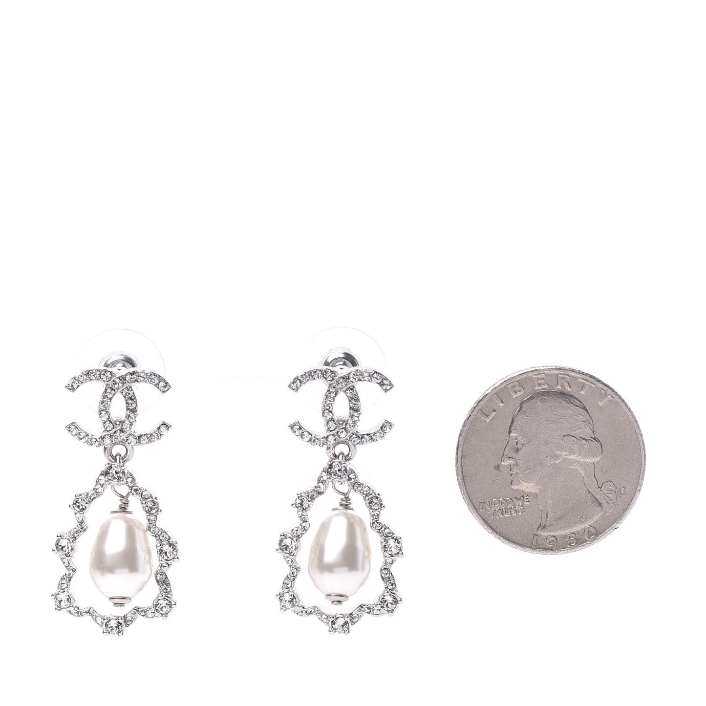 Crystal Pearl Imperial Bow Earrings Silver
