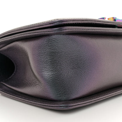 Chanel Iridescent Goatskin Quilted Medium Boy Flap Purple 9 of 11