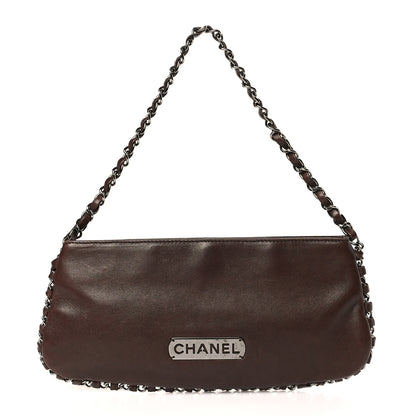 Chanel Calfskin Logo Pochette Brown 1 of 9