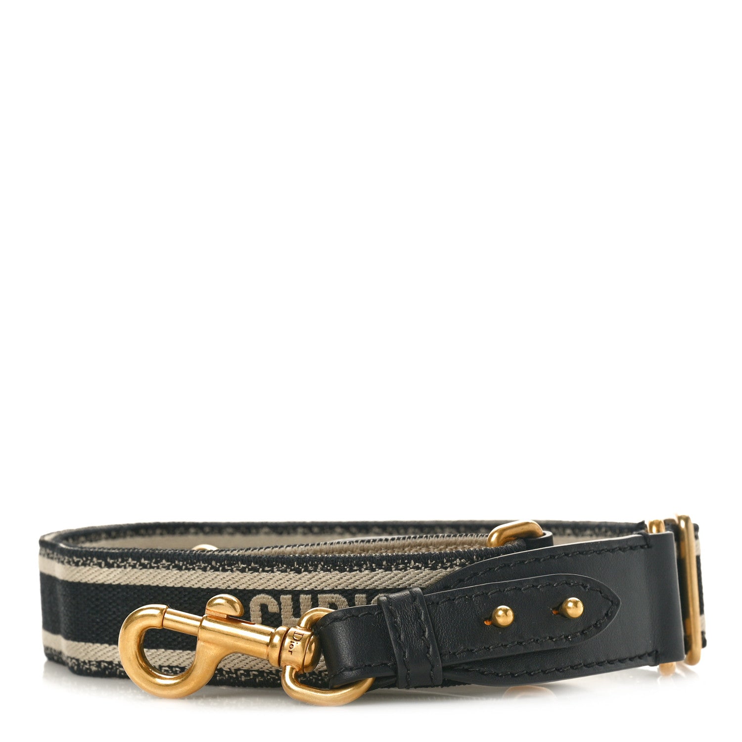 Christian Dior Canvas Embroidered Shoulder Strap Black 1 of 3
