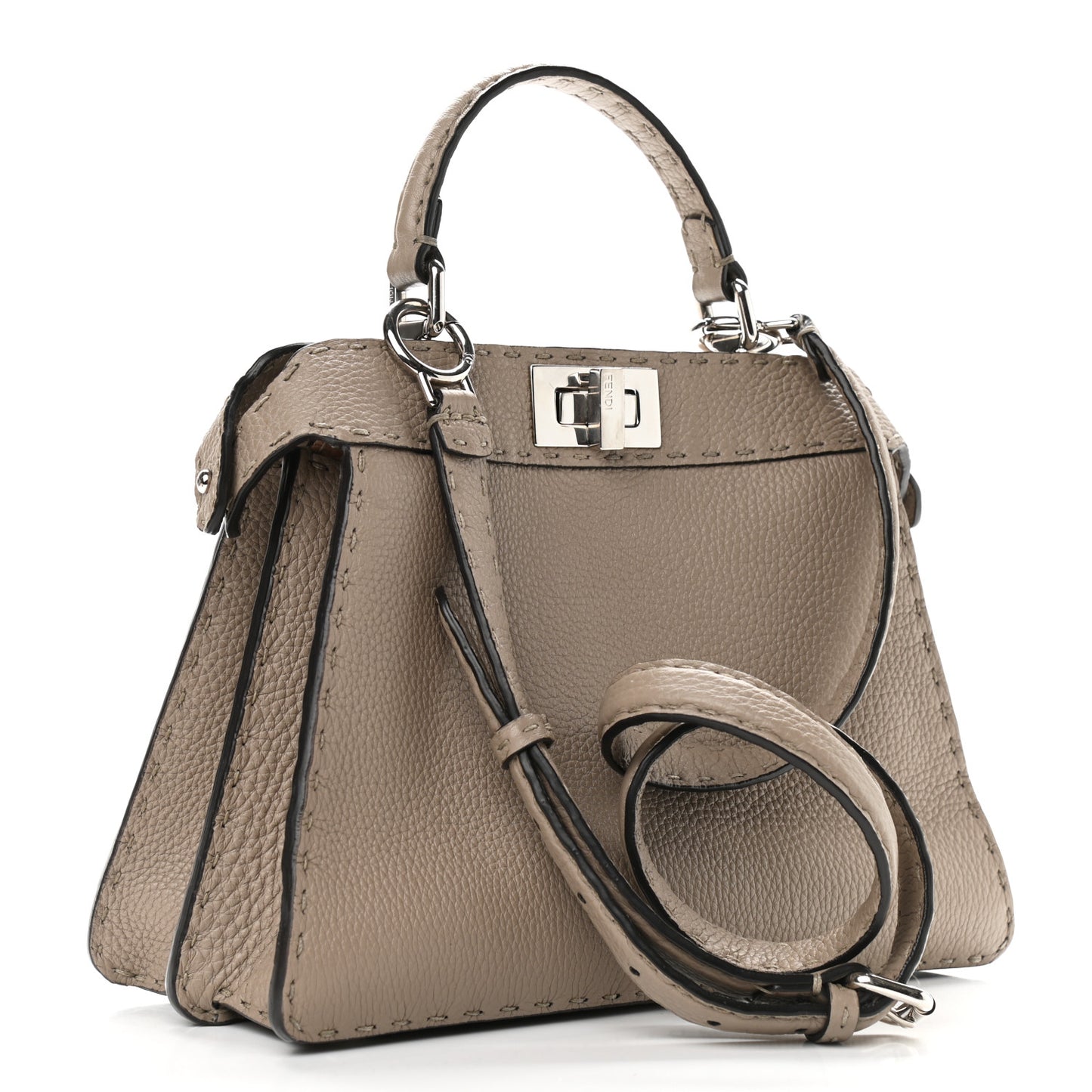 Cuoio Romano Selleria Chamois Small Peekaboo I SEE U Satchel Corda Camelia Cipria