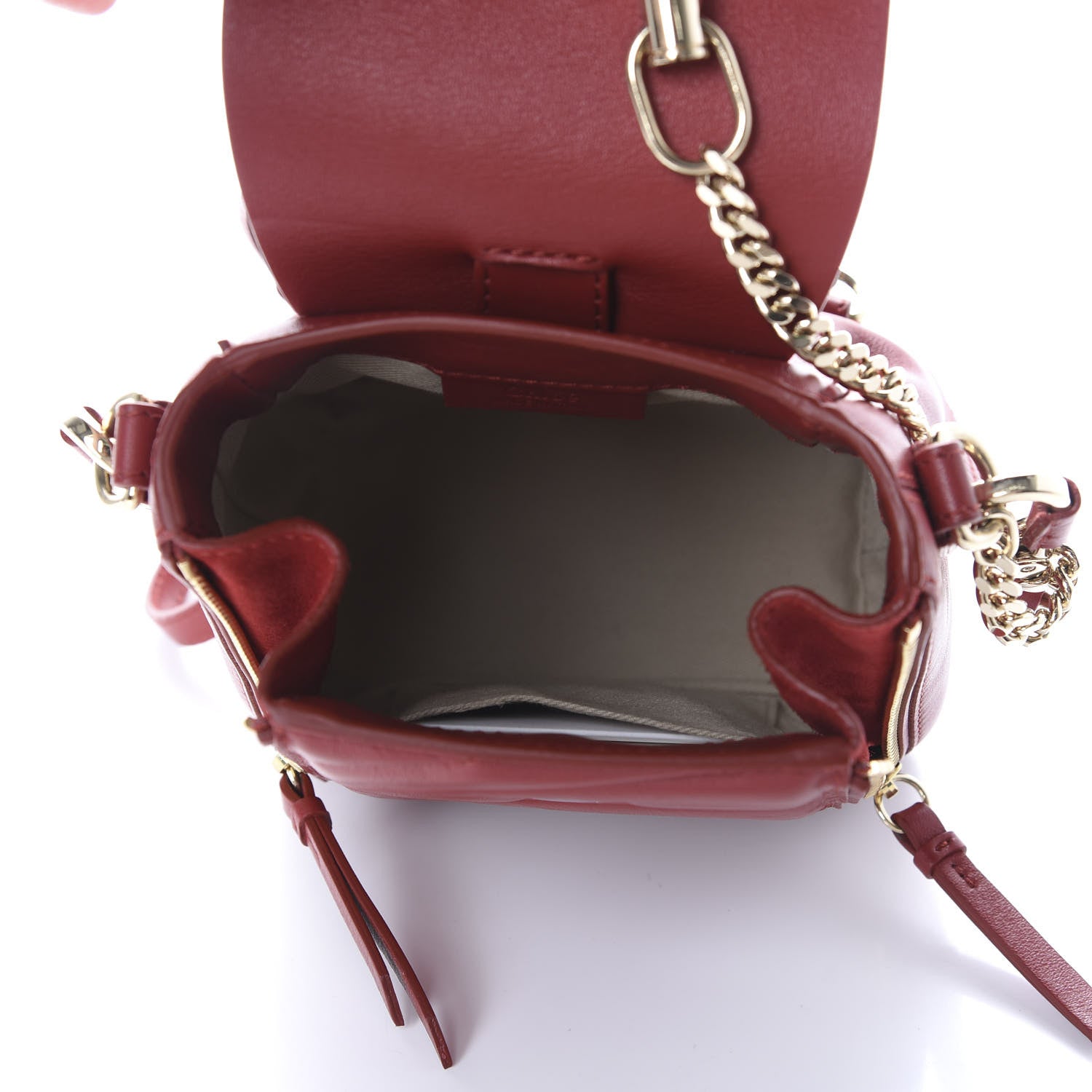 Chloe Calfskin Quilted Mini Faye Backpack Dahlia Red 4 of 12
