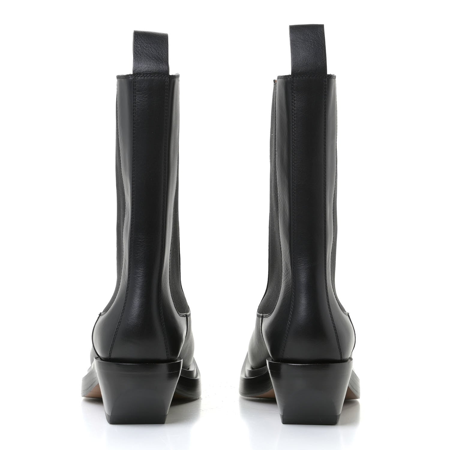Bottega Veneta Calfskin Lean Mid-Calf Boots 38 Black 5 of 11