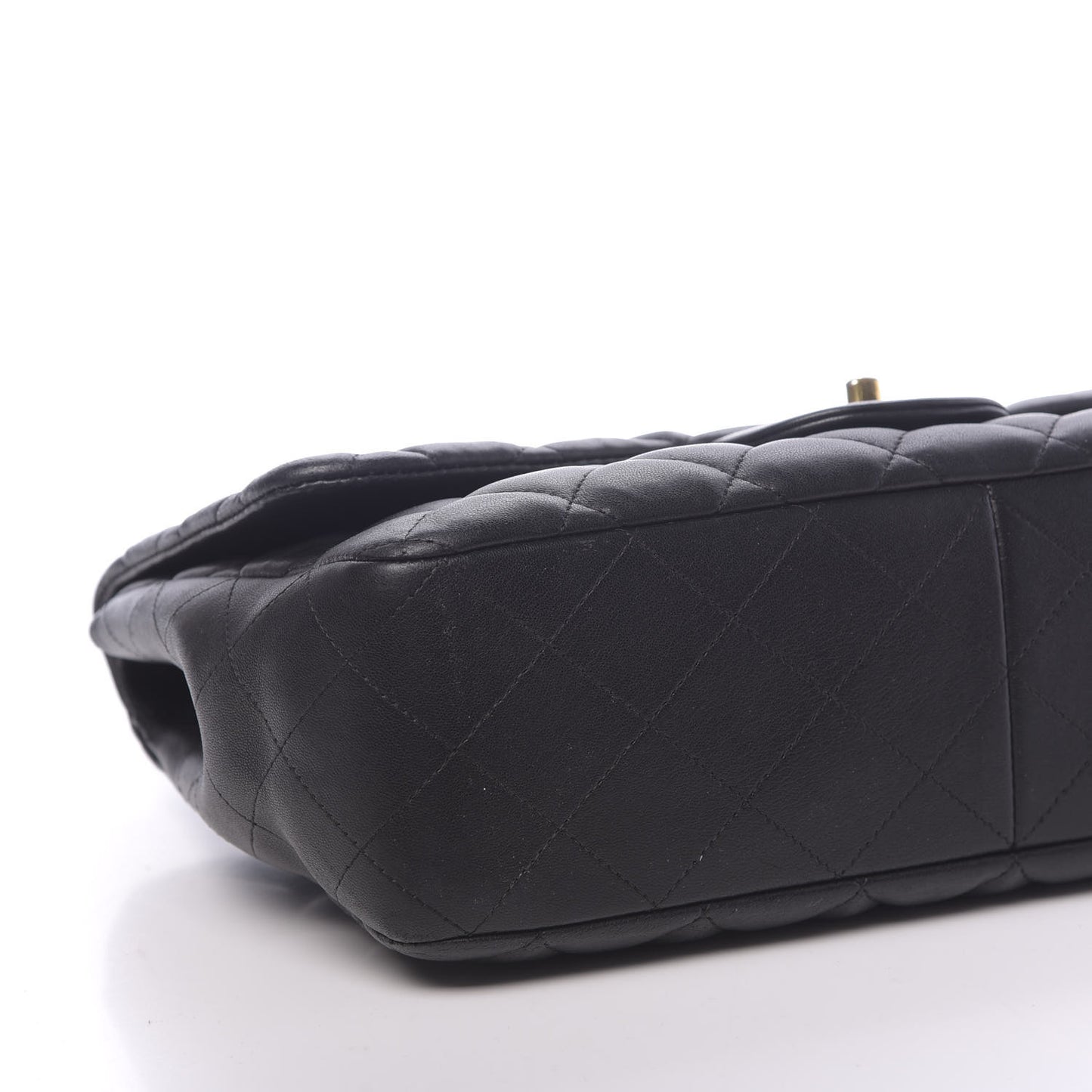 Lambskin Quilted Jumbo Single Flap Black