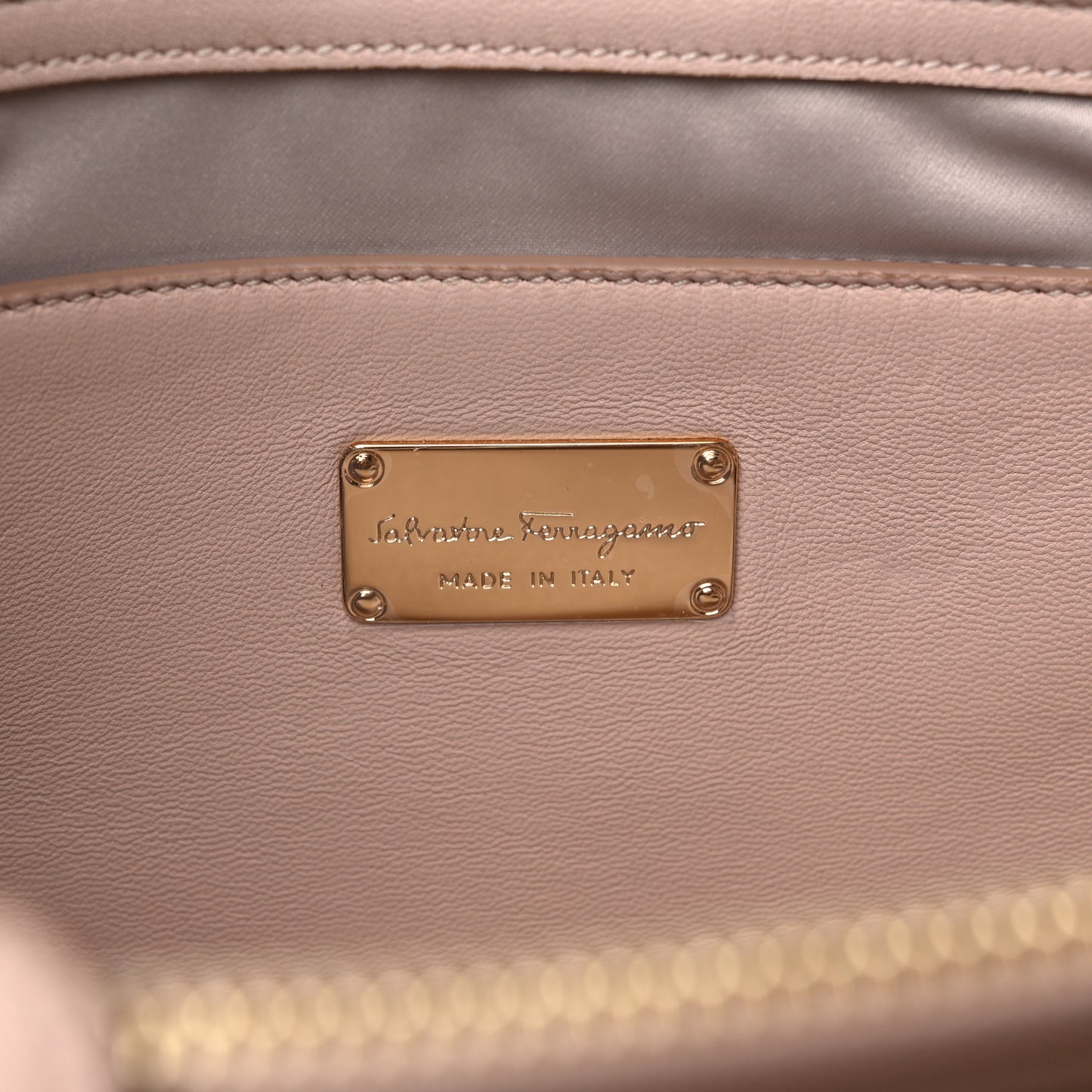 Calfskin Chevron Quilted Vara Bow Chain Tote Light Pink