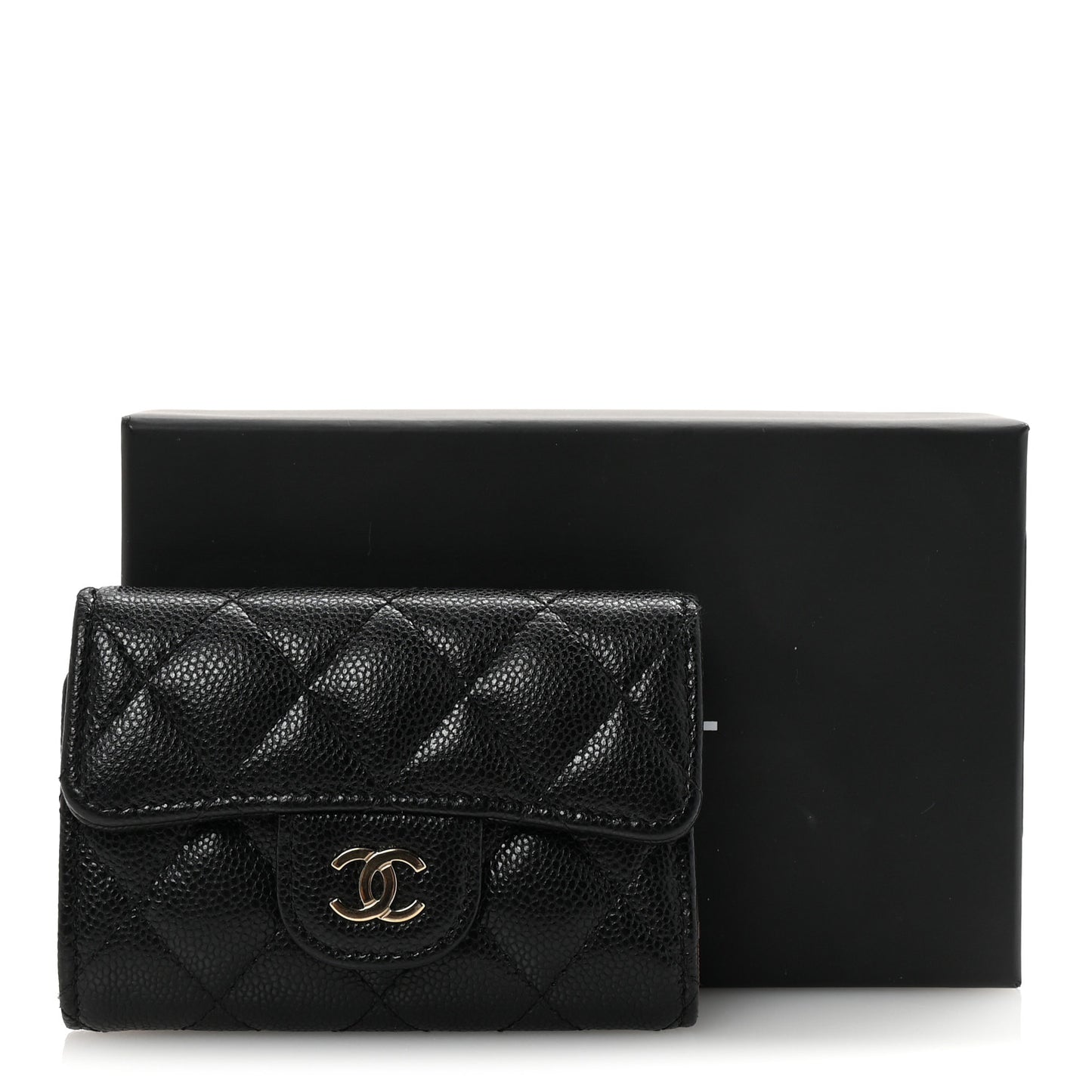 Caviar Quilted Classic 4 Key Holder Wallet Black