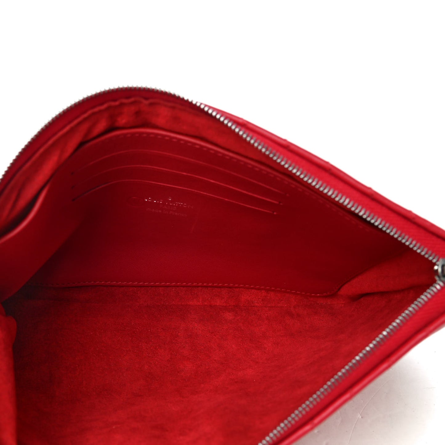 Calfskin New Wave Zipped Pochette Ecarlate