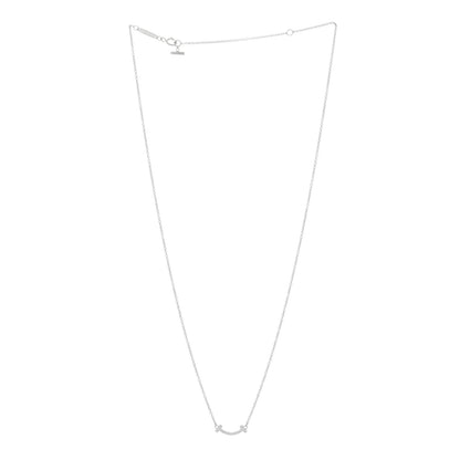 Tiffany 18K White Gold Mini T Smile Pendant Necklace 2 of 4