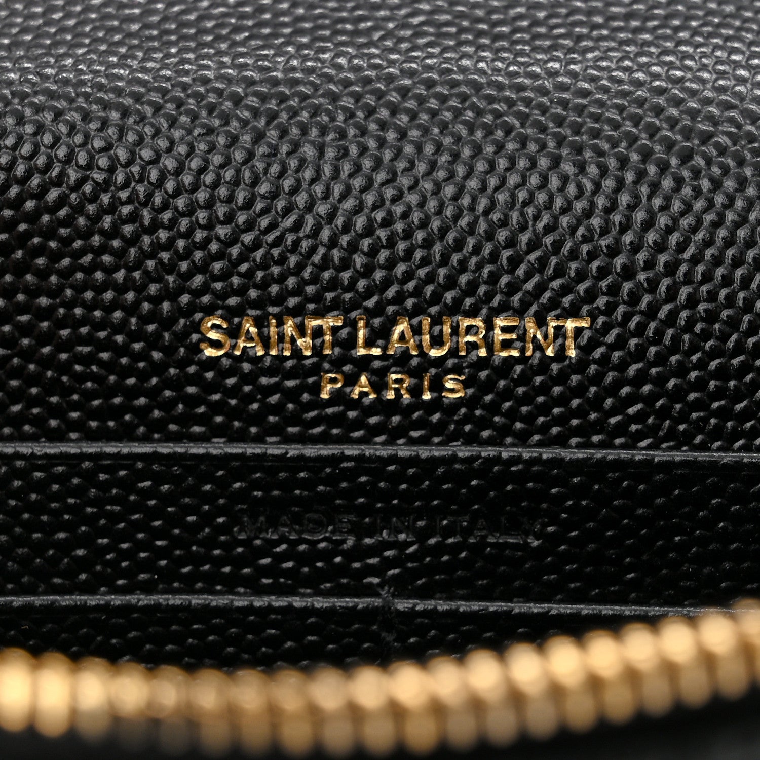 Saint Laurent Grain De Poudre Matelasse Chevron Monogram Envelope Chain Wallet Black 6 of 10