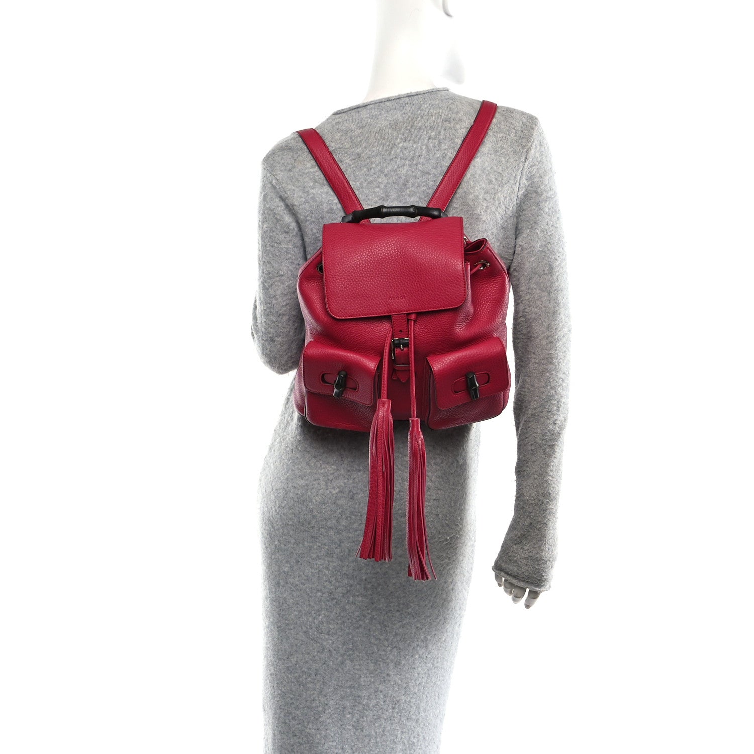 Gucci Cellarius Calfskin Medium Bamboo Backpack Petunia 2 of 14