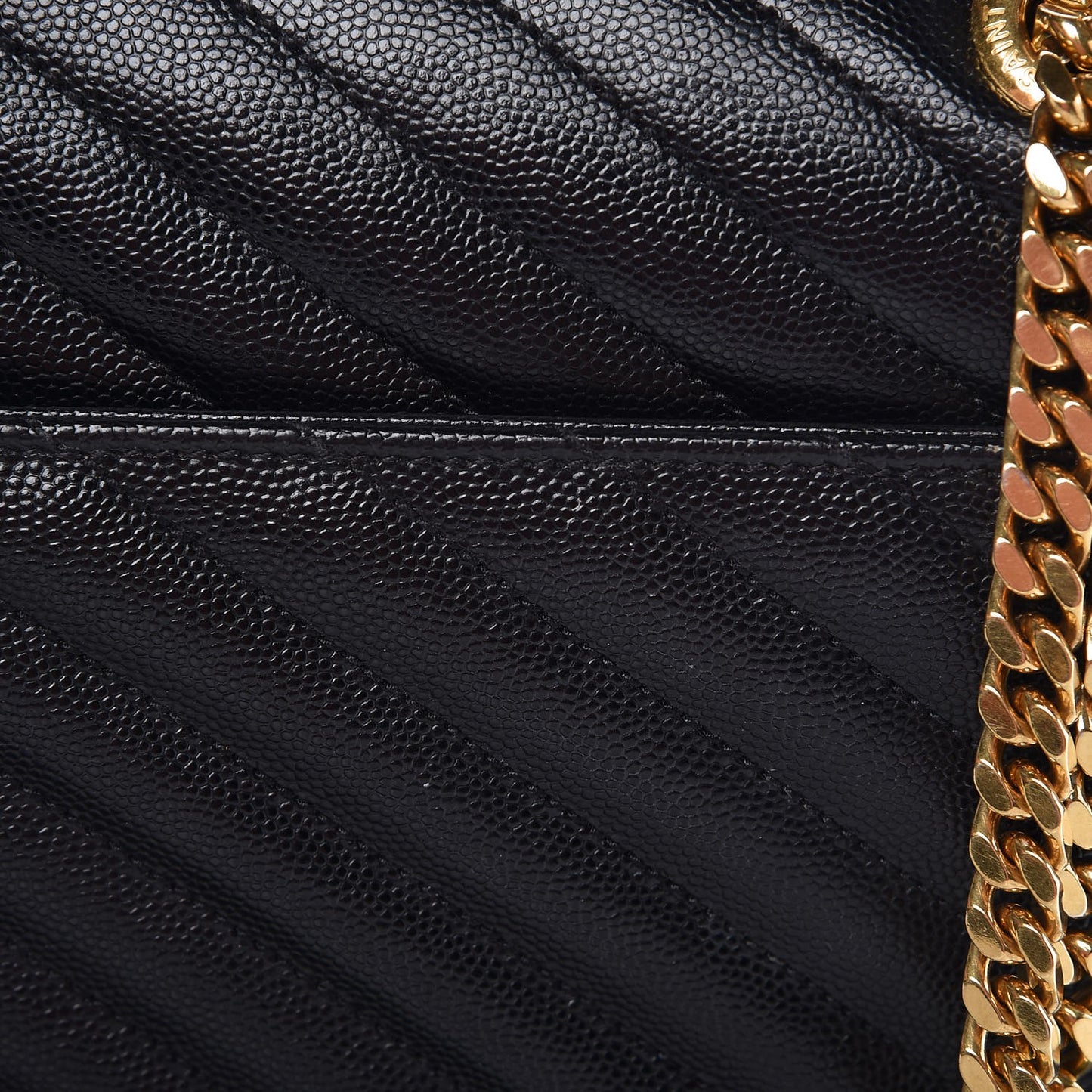 Grain De Poudre Matelasse Chevron Large Monogram Satchel Black