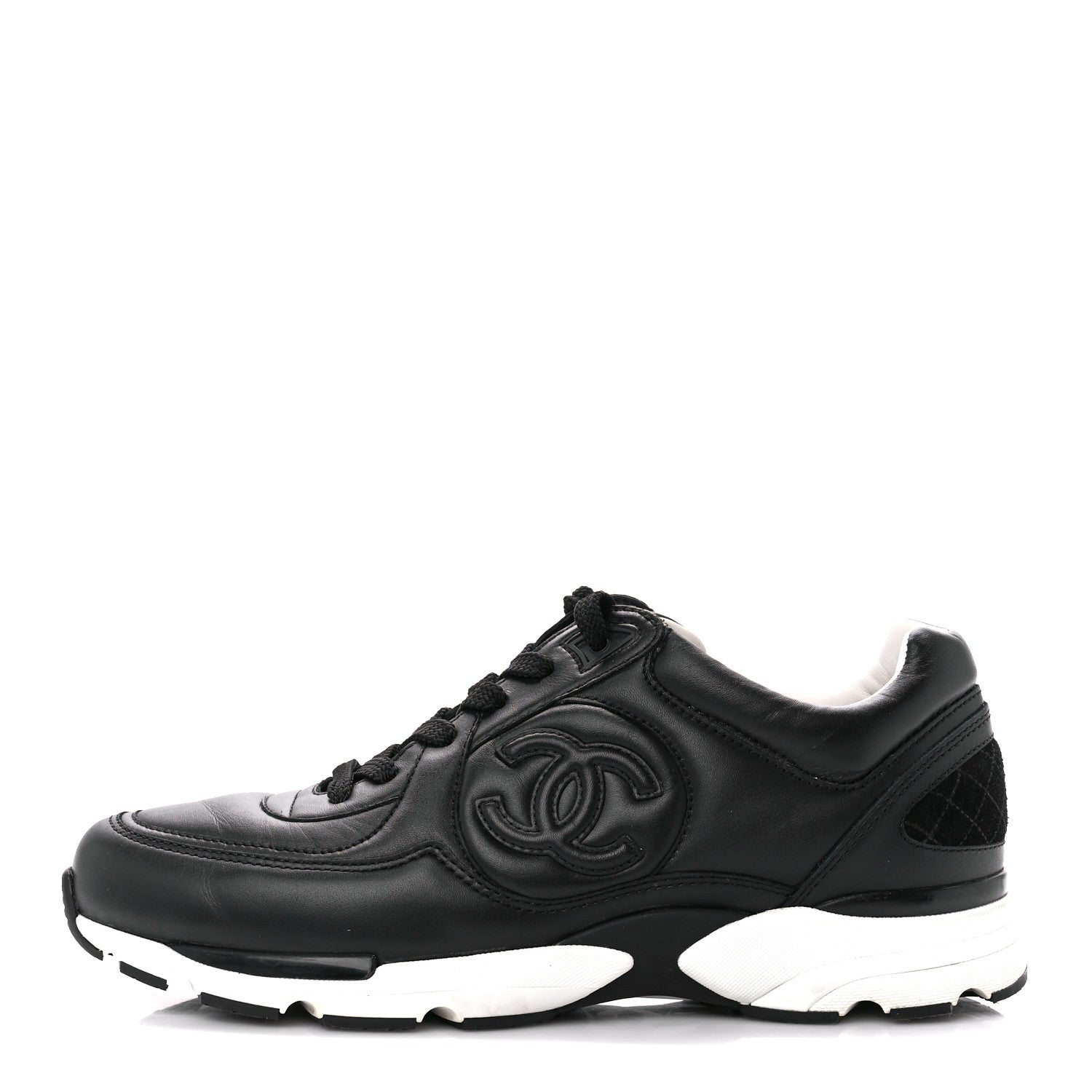 Chanel Calfskin CC Sneakers 40 Black 1 of 9