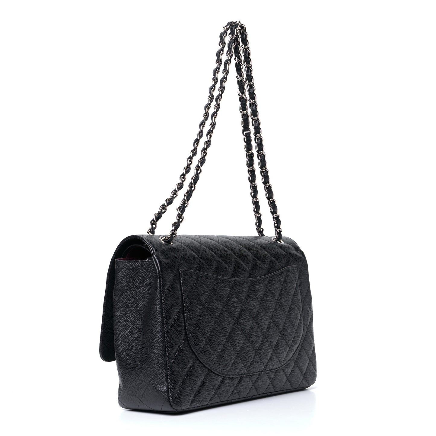 Caviar Quilted Maxi Double Flap Black