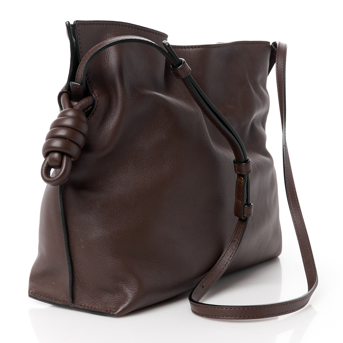Nappa Medium Flamenco Knot Bag Chocolate