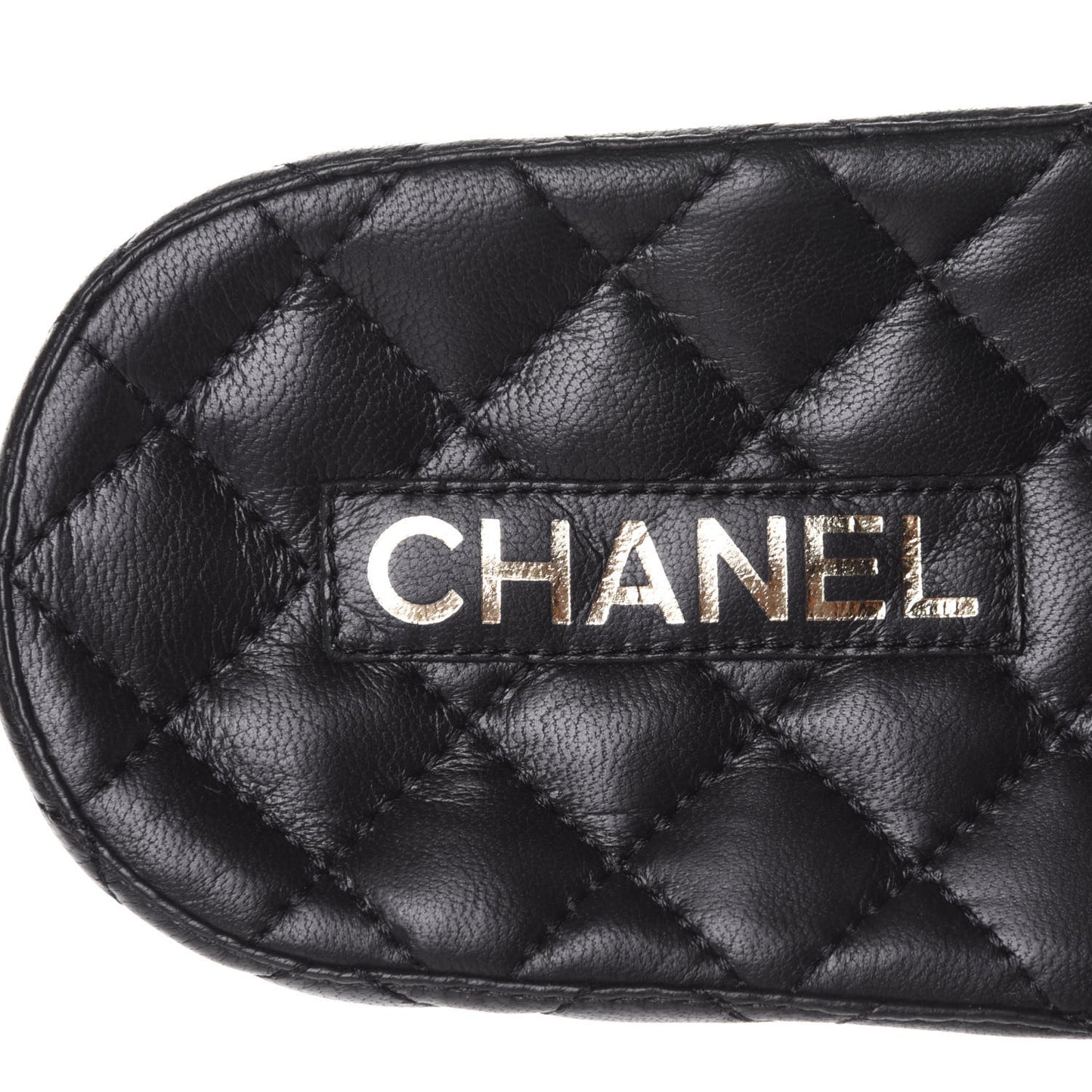 Lambskin Quilted CC Mules Sandals 37 Black