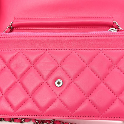 Chanel Lambskin Quilted Wallet On Chain WOC Pink 11 of 11