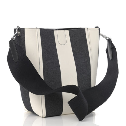 Celine Textured Canvas Small Sangle Bucket Bag Black 3 of 13