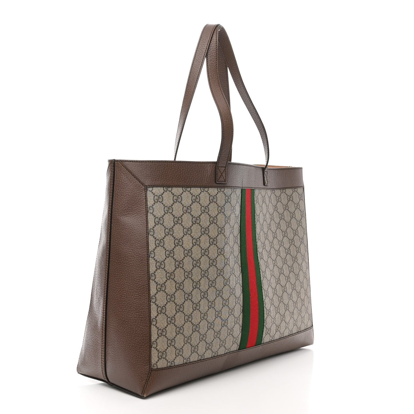 GG Supreme Monogram Web Ophidia Tote Brown