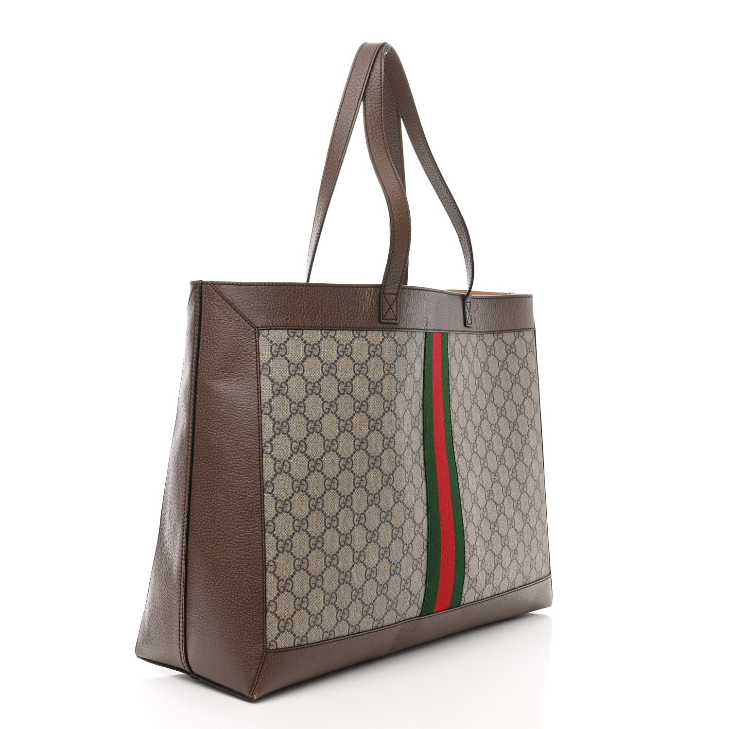 Gucci GG Supreme Monogram Web Ophidia Tote Brown 4 of 11