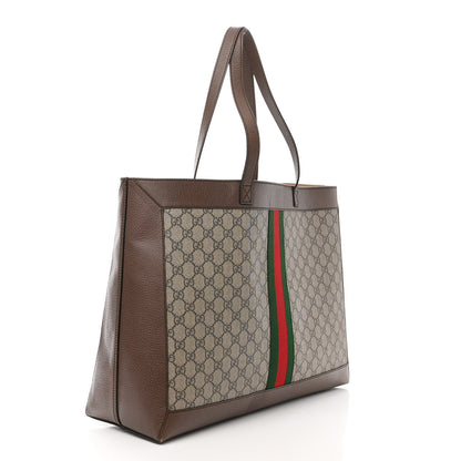 Gucci GG Supreme Monogram Web Ophidia Tote Brown 4 of 11