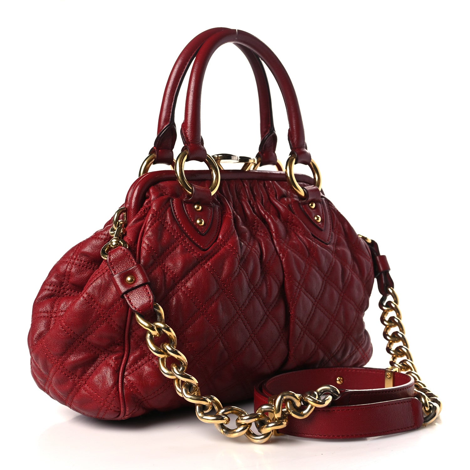 Marc Jacobs Calfskin Quilted Leather Stam Bag Red 3 of 8