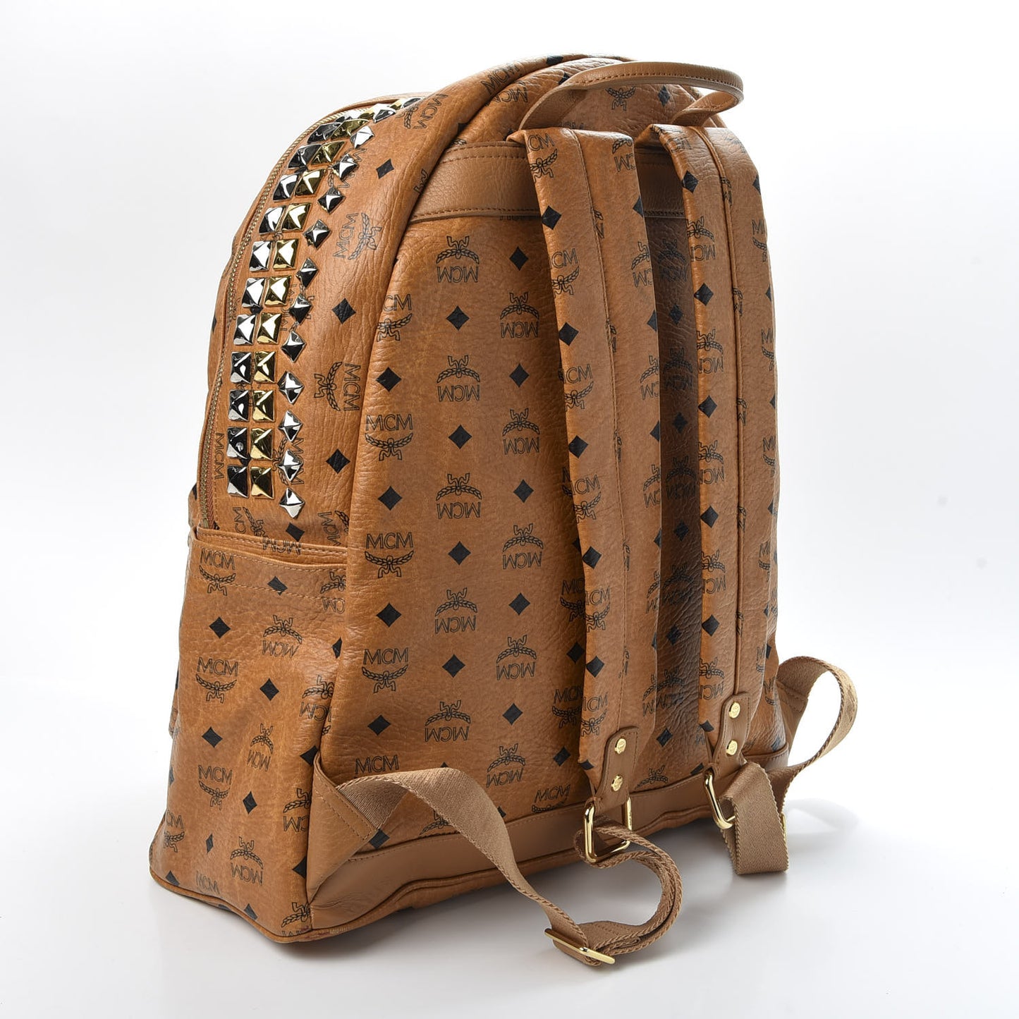 Visetos Crown Stud Large Stark Backpack Cognac