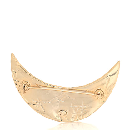 Chanel Crystal Pearl Papyrus CC Moon Brooch Gold 3 of 4