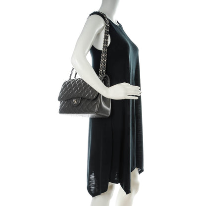 Chanel Caviar Quilted Jumbo Double Flap Dark Grey 2 of 8
