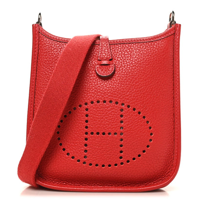 Hermes Taurillon Clemence Amazone Evelyne TPM Rouge Casaque Crevette 1 of 10