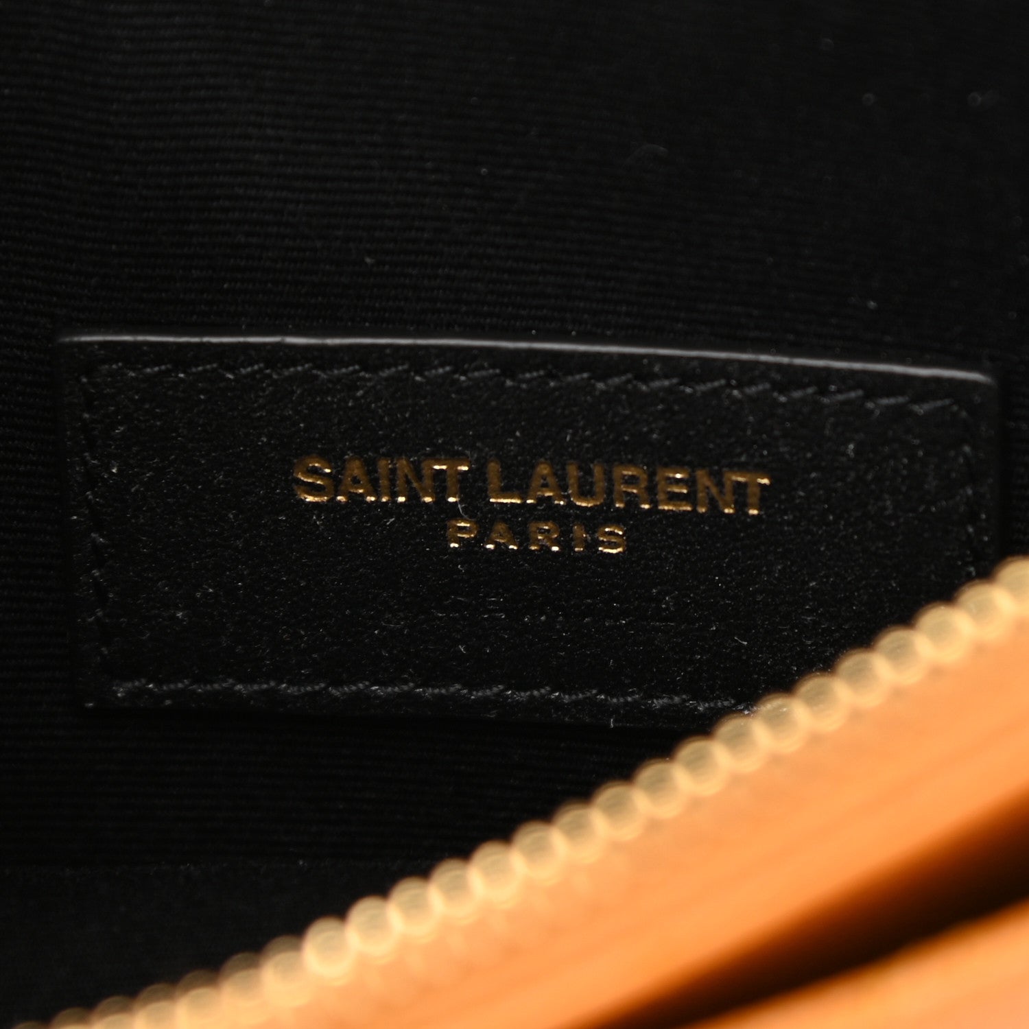 Saint Laurent Grain De Poudre Chevron Monogram Bill Pouch Senape Yellow 6 of 7