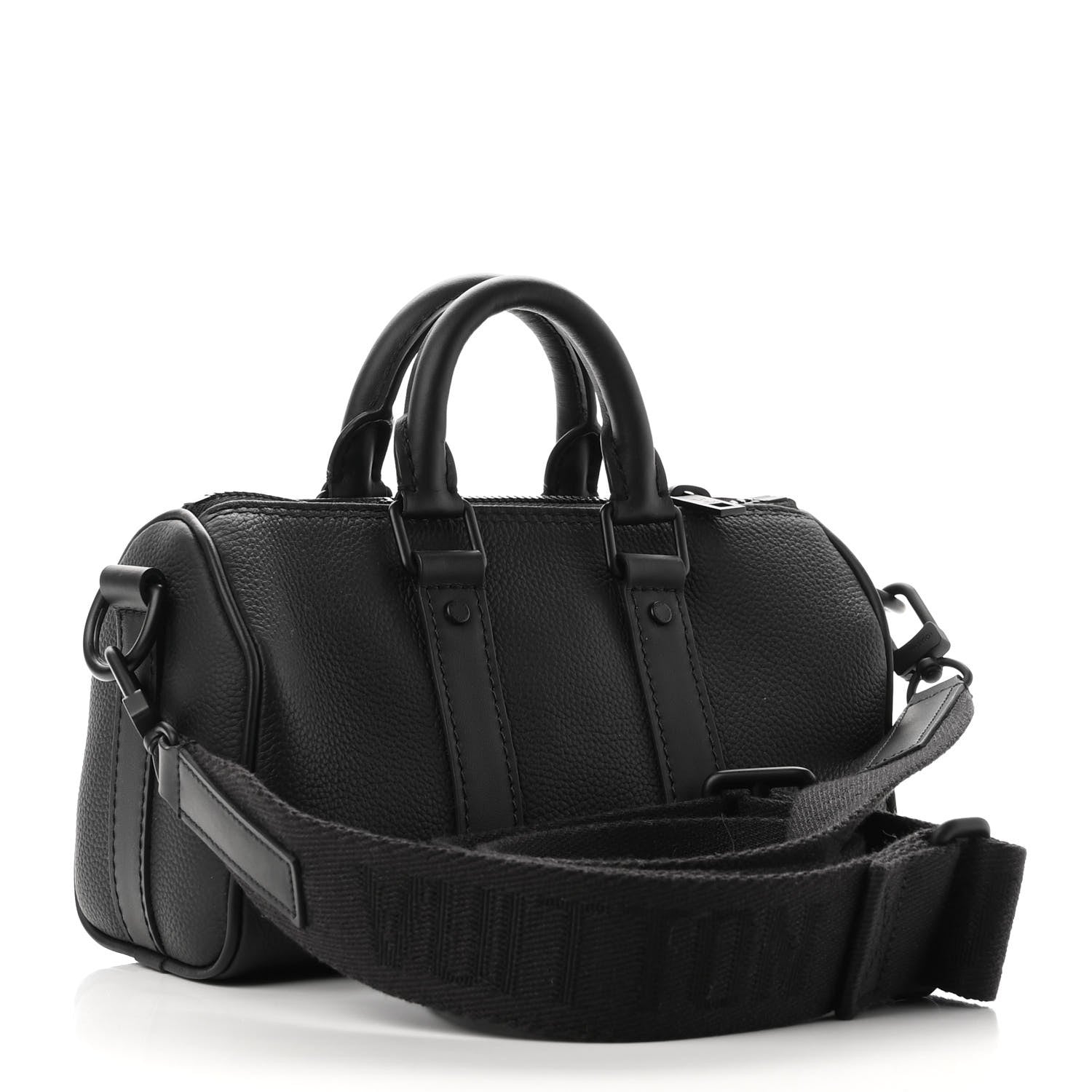 Louis Vuitton Grained Calfskin Aerogram Keepall XS Black 3 of 8