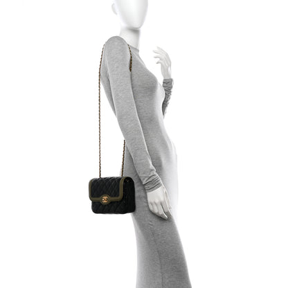 Chanel Lambskin Mini Square Flap Black Khaki 2 of 10