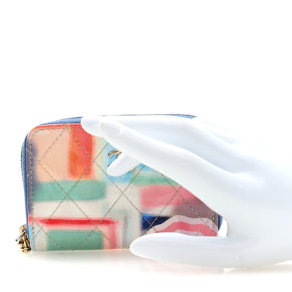 Chanel Patent Calfskin Printed Quilted Zip Coin Purse Multicolor 2 of 7